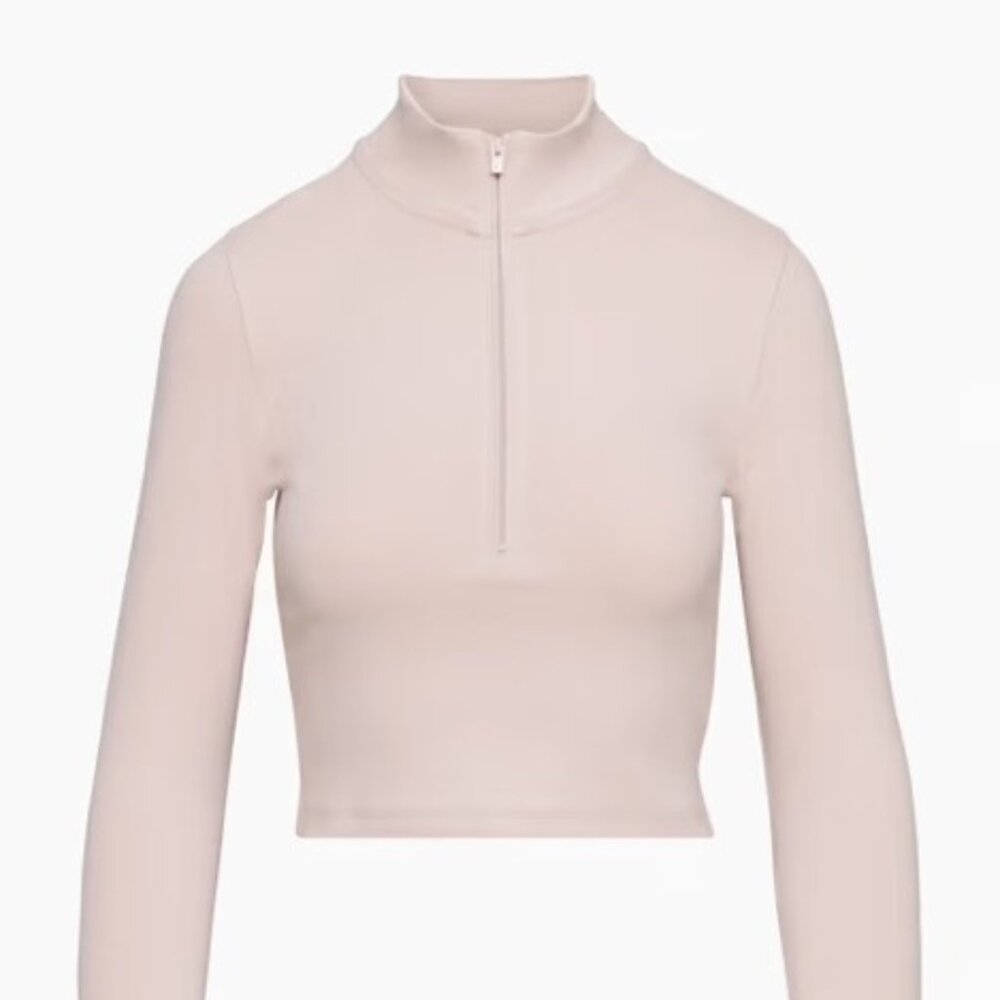 ARITZIA PINK CROPPED TOP 1/2 ZIP